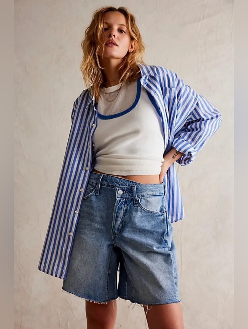 🪷NWOT Free People We The Free Boomerang Long Shorts, Size 27 🌙 - Picture 1 of 7